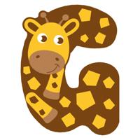 Small Foot - houten dieren kinderletter - g