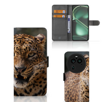 OPPO Find X6 Pro Telefoonhoesje met Pasjes Luipaard