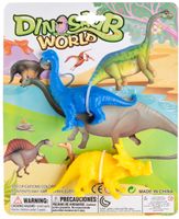LG Imports speelset dinosaurus jongens 10 cm blauw/geel 2 delig - thumbnail