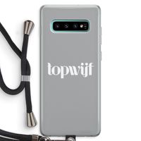 Topwijf Grijs Wit: Samsung Galaxy S10 Plus Transparant Hoesje met koord