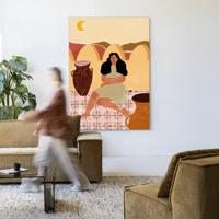 Urban Cotton Wandkleed 'Paradise Found' 80 x 110cm in Frame - black
