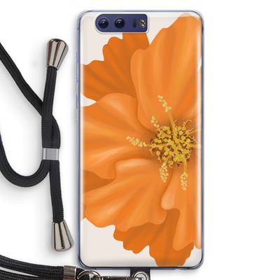Orange Ellila flower: Honor 9 Transparant Hoesje met koord