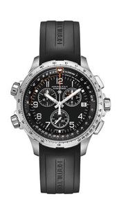 Horlogeband Hamilton H0017791233501 / H600777107 Rubber Zwart 22mm