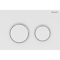 Geberit Omega20 bedieningsplaat - 2-toets spoeling - ronde knoppen - wit/matwit/wit 115.085.11.1 - thumbnail