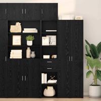Highboard met lade Zwart Eiken 40 x 42,5 x 185 cm Bewerkt hout