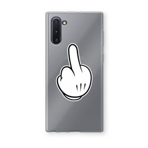 Middle finger black: Samsung Galaxy Note 10 Transparant Hoesje