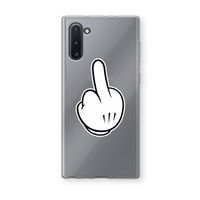 Middle finger black: Samsung Galaxy Note 10 Transparant Hoesje