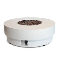 Estate Round 105 Oesterbeige Gashaard Tafel van Happy Cocooning - 105cm Composiet Ronde Buitentafel 16,5 kW