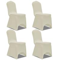 VidaXL Stoelhoes stretch 4 stuks crèmekleurig