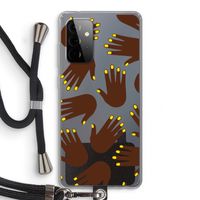 Hands dark: Samsung Galaxy A72 5G Transparant Hoesje met koord