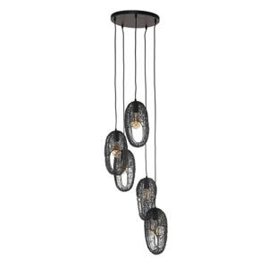 Hoyz Collection - Hanglamp 5L Open Oog Wire - Artic Zwart