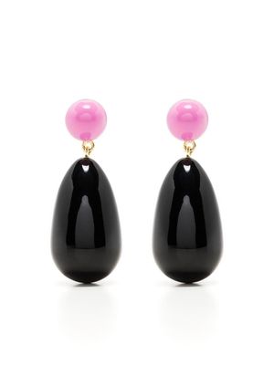 Eshvi boucles d'oreilles à breloques émaillées - Noir