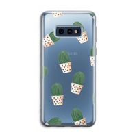 Cactusprint roze: Samsung Galaxy S10e Transparant Hoesje