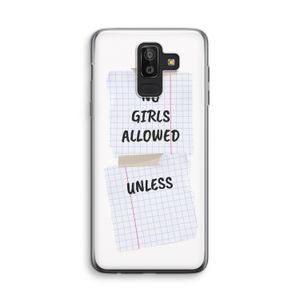 No Girls Allowed Unless: Samsung Galaxy J8 (2018) Transparant Hoesje