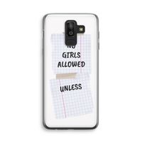 No Girls Allowed Unless: Samsung Galaxy J8 (2018) Transparant Hoesje