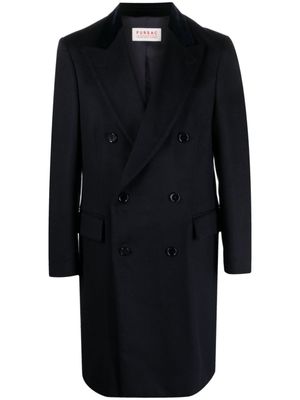 FURSAC manteau en laine vierge à boutonnière croisée - Bleu