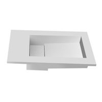 SSI Design Tolmezzo Solid Surface opbouw fontein 40x22x1.2cm mat wit