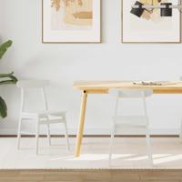 Eetkamerstoel 2 pcs Wit Massief Rubberhout