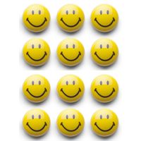 Whiteboard/koelkast magneten smiley - 12x - kunststof - 3 cm