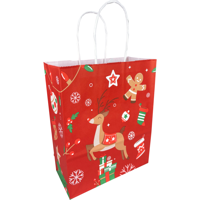 Tas | Hert | Papier | gedraaid papieren koord | 18x 8x22cm | draagtas | rood | 300 stuks