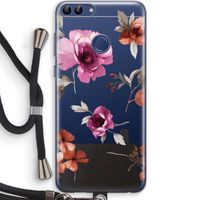 Geschilderde bloemen: Huawei P Smart (2018) Transparant Hoesje met koord