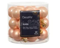 Kerstballen Glas Ø2,5cm Peach Pearl 24st