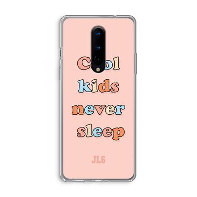 Cool Kids Never Sleep: OnePlus 8 Transparant Hoesje