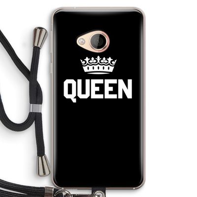 Queen zwart: HTC U Play Transparant Hoesje met koord
