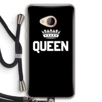 Queen zwart: HTC U Play Transparant Hoesje met koord