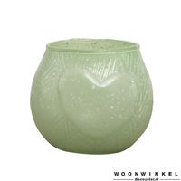 Lovely Glass green round tealight heart - thumbnail