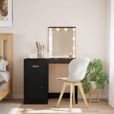 Kaptafel met LED-verlichting 90x42x132,5 cm zwart