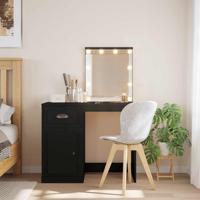 Kaptafel met LED-verlichting 90x42x132,5 cm zwart