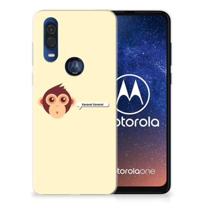 Motorola One Vision Telefoonhoesje met Naam Monkey Motorola One Vision Telefoonhoesje met Naam Monkey