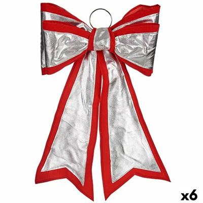 Lasso Kerstversiering 40 x 60 cm Rood Zilverkleurig PVC (6 Stuks)