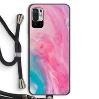 Roze explosie: Xiaomi Redmi Note 10 5G Transparant Hoesje met koord