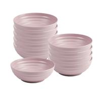 Plasticforte Soepkommen - 10x - D19 x H5.5 cm - oud roze - kunststof - onbreekbaar - servies