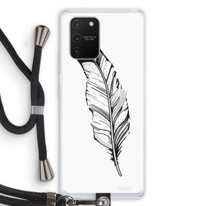 Pluim: Samsung Galaxy S10 Lite Transparant Hoesje met koord