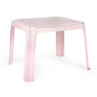 Kunststof kindertafel/bijzettafel - roze - 55 x 66 x 43 cm - camping/tuin/kinderkamer