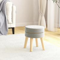 Hocker rond fluweel lichtgrijs