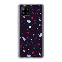 Dark Rounded Terrazzo: Samsung Galaxy A42 5G Transparant Hoesje