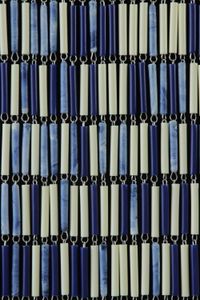 Sunarts kant en klaar vliegengordijn 90 x 210 Mix crème / donkerblauw / donkerblauwvlam model 416