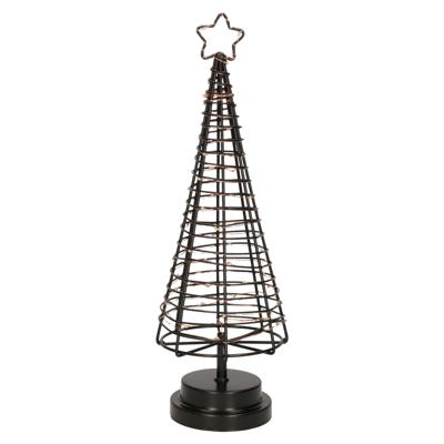 Anna's Collection Kerstverlichting figuur - 3D lichtboom - 36 cm - zwart