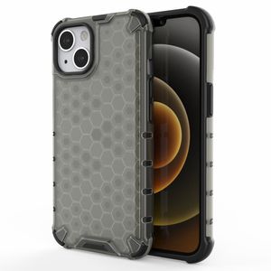 Lunso - Honinggraat Armor Backcover hoes - iPhone 13 - Zwart