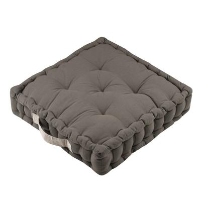Stof Textile Vloerkussen DUO - taupe - katoen - 45 x 45 x 10 cm - vierkant - Extra dik