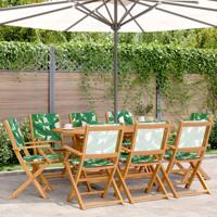 Tuinstoelen 8 st inklapbaar stof en massief hout groen