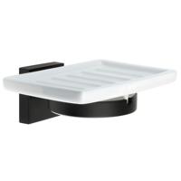Smedbo House Zeepschaal - 12x8cm - wandmodel - mat zwart/porselein RB342P Smedbo House Zeepschaal - 12x8cm - wandmodel - mat zwart/porselein RB342P