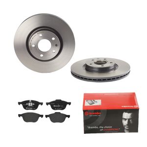 Remmenset, remschijf BREMBO, Remschijftype: Binnen geventileerd, Inbouwplaats: Vooras, u.a. für Ford, Volvo