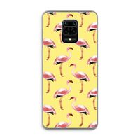 Flamingo's geel: Xiaomi Redmi Note 9 Pro Transparant Hoesje