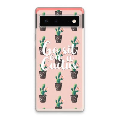 Cactus quote: Google Pixel 6 Transparant Hoesje