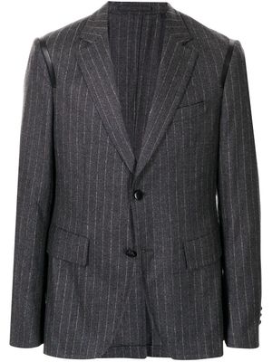 Ferragamo veste de costume à liseré en cuir - Gris